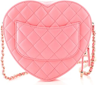 chanel pink heart purse