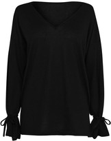 Thumbnail for your product : Linea Brushed V Neck Loungewear Jumper With Tie Sleeves