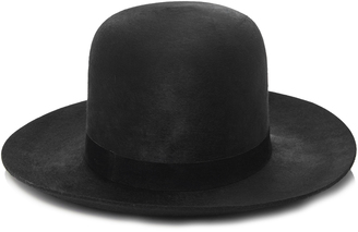 Janessa Leone Black Wool Bowler Hat
