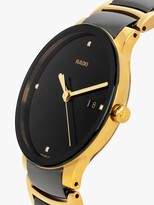 Thumbnail for your product : Rado R30929712 Unisex Centrix Diamond Date Bi-Material Bracelet Strap Watch, Black/Gold