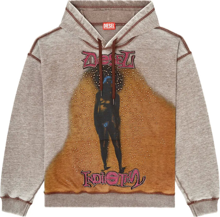 Diesel S-Boxton studded-embellishment printed hoodie