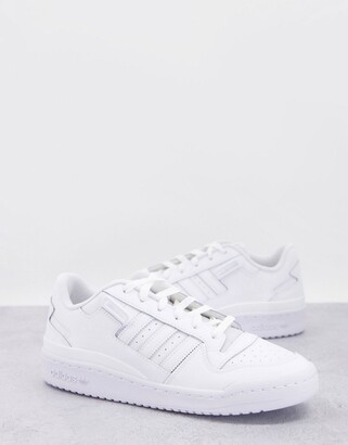 adidas originals forum low trainers in triple white