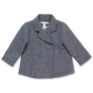 Marie Chantal Baby Boy Grey/Blue Wool Pea Coat