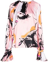 Thumbnail for your product : Roksanda Dance-print puff-sleeve blouse