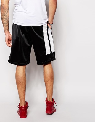 ASOS Jersey Shorts With PU Stripe