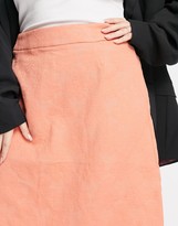 Thumbnail for your product : ELVI Plus jaquard mini skirt in peach