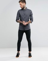 Thumbnail for your product : Farah Shirt With Herringbone Weave In Slim Fit