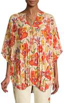 Thumbnail for your product : Etro Floral Pleated Poncho Top