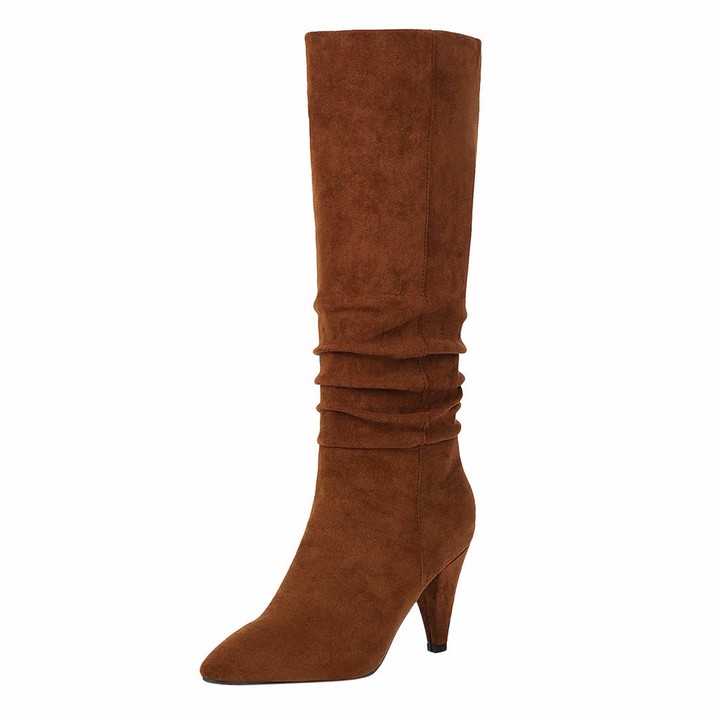 ladies brown knee high boots uk
