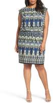 Thumbnail for your product : London Times Print Jersey Blouson Dress