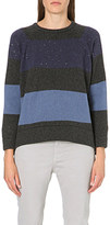Thumbnail for your product : Brunello Cucinelli Striped sequin-detailed cashmere jumper