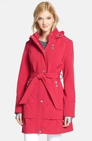 Thumbnail for your product : Betsey Johnson Tiered Hem Hooded Trench Coat