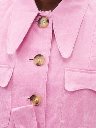 REJINA PYO Tie-waist Coated-canvas Jacket - Pink