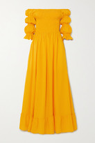 Thumbnail for your product : Evarae Lora Off-the-shoulder Fil Coupe Cotton And Silk-blend Maxi Dress