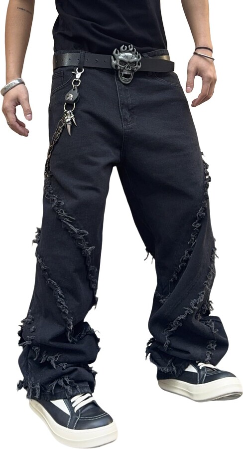 Zewool Herren Baggy Cargo Jeans - Weite Hip Hop Hose Im 2000er Style