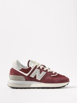 Thumbnail for your product : New Balance 574 Suede Trainers - Burgundy