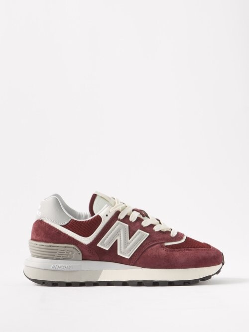 New Balance 574 Suede Trainers Burgundy ShopStyle Low Top Sneakers