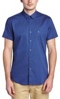 Thumbnail for your product : Gabicci Men's Woven Dot Print Slim Fit Button Down Short Sleeve Casual Shirt