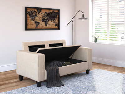 Serta Palisades 61" Track Arm Fabric Loveseat with Storage