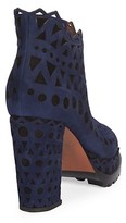 Thumbnail for your product : Alaia Lace-Up Laser Cut Suede Ankle Boots