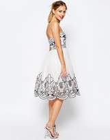 Thumbnail for your product : ASOS SALON Bandeau Lace Floral Midi Dress In Organza