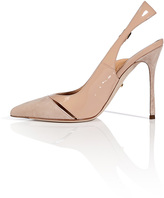 Thumbnail for your product : Sergio Rossi Suede/Patent Pointed Toe Slingbacks