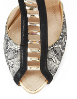 Thumbnail for your product : Rene Caovilla Lace T-Strap High Sandal