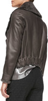 Thumbnail for your product : Brunello Cucinelli Reversible Leather/Fur Bomber Jacket