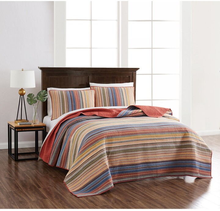 Martha Stewart Collection Hillside Manor Yarn Dye Stripe Quilt, Twin