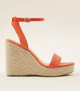 Thumbnail for your product : New Look Bright Orange Suedette Espadrille Wedges