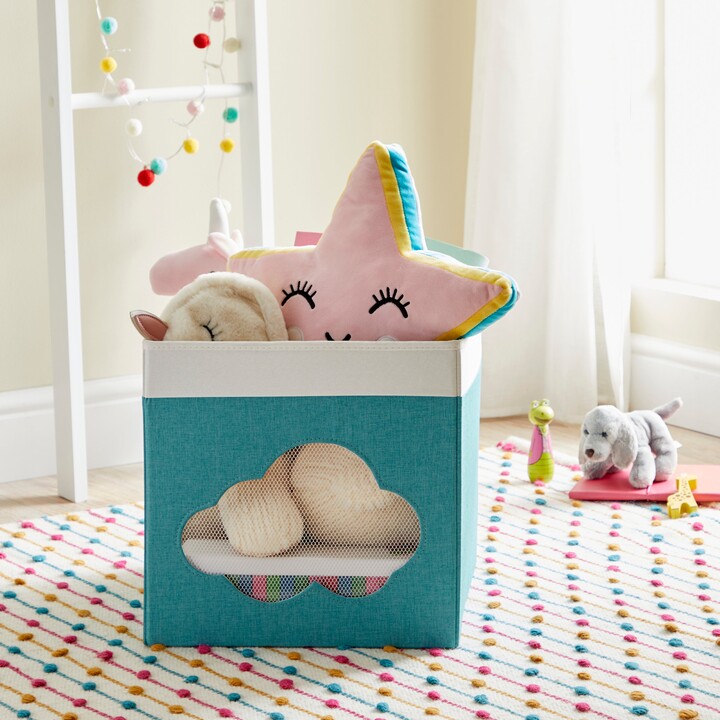 Dunelm Cloud Mesh Blue Foldable Box Blue/Beige/White ShopStyle