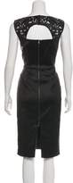 Thumbnail for your product : Magaschoni Leather-Accented Midi Dress