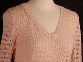 Thumbnail for your product : LOFT Outlet 3/4 Sleeve V Neck Ribbed Open Stitch Sweater NWT