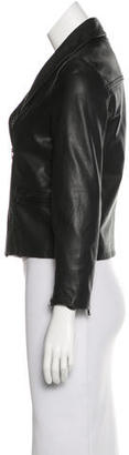 Alice + Olivia Zip-Accented Leather Jacket