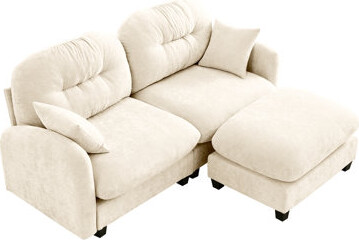 Latitude Run 4 - Seat Sectional With  Soft Chenille Ergonomic Curve For Living Room Arrangement Modular Movable Chenille Fabric  Comfort Bedroom Decor