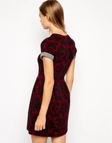 Thumbnail for your product : Asos Design ASOS Bonded Skater Dress In Baroque Knit