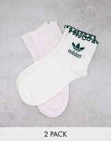 Thumbnail for your product : adidas 'Tennis Luxe' 2-pack logo crew socks with ruffle detail