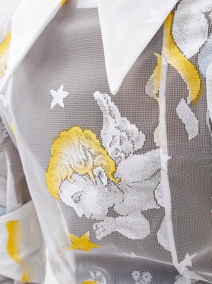 Chopova Lowena Cropped Wax Lace-embroidered Shirt - White Multi