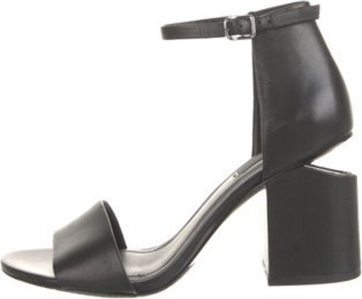 Alexander Wang Leather Sandals Black Buckle Closure at Ankles Designer