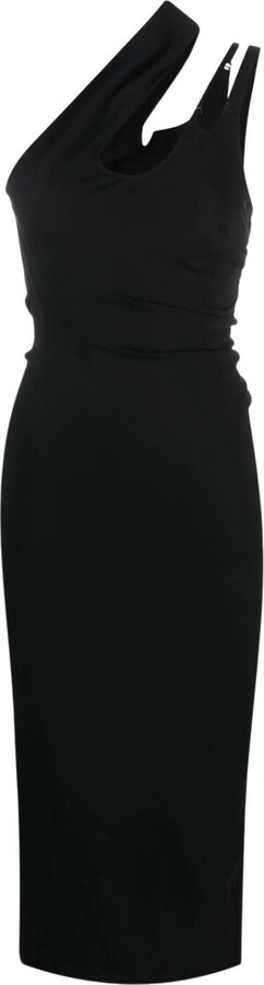 Thierry Mugler Asymmetric Cut-out Neckline Bodycon Dress