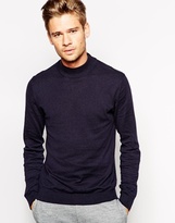 Thumbnail for your product : Selected Cotton Turtle Neck Jumper - Navy