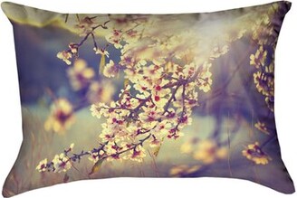 Red Barrel Studio Olney Cherry Blossoms Outdoor Lumbar Pillow