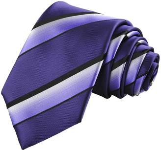Hip-gift Striped Black Purple Mens Tie Suit Necktie Party Wedding Holiday Gift