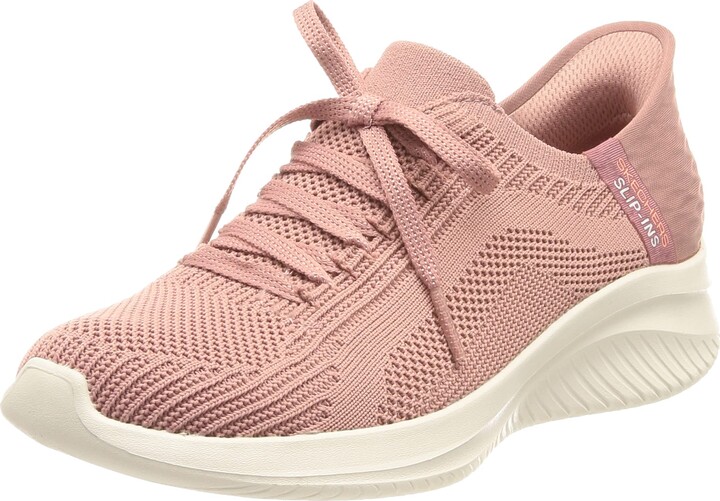 skechers womens ultra flex first take trainers mauve