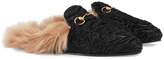 Thumbnail for your product : Gucci Black Princetown Shearling mules