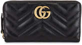 Thumbnail for your product : Gucci Leather Zip Around Wallet in Black | FWRD