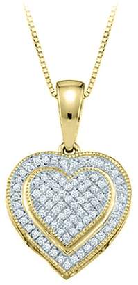 KATARINA 10K Yellow Gold 1/4 ct. Diamond Heart Pendant with Chain