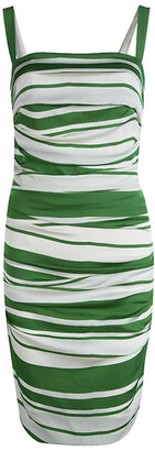 green and white striped maxi dress
