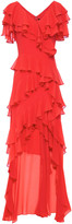 Thumbnail for your product : Badgley Mischka Asymmetric Ruffled Georgette Gown