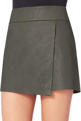 Intermix Intermix Jadyn Wrap Leather Mini Skirt